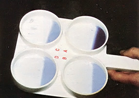 Blue dye helps make evidence of evidence of mastitis visible.